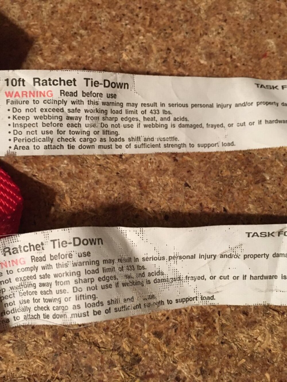 LOT OF 2 TASK FORCE 10FT RATCHET TIE DOWN AND 1 RUBBER TARP STRAP - Picture 7 of 8